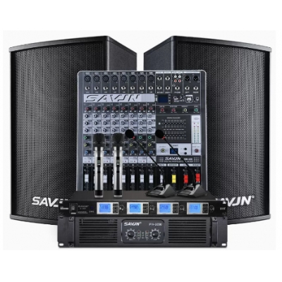 斯維基尼HY-600音響（10英寸號角音箱2只，8路專業(yè)調(diào)音臺臺，600w純后級功放臺，一拖四雙手持雙鵝頸話筒1套）